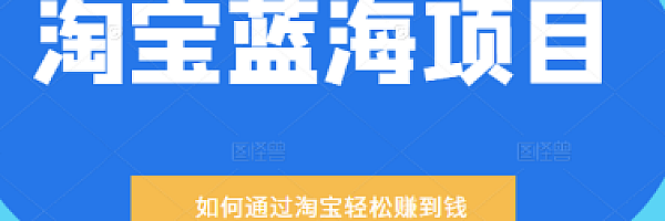 某公众号付费文章:淘宝蓝海项目