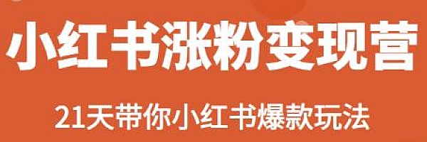 小红书涨粉变现营,21天带你小红书爆款玩法